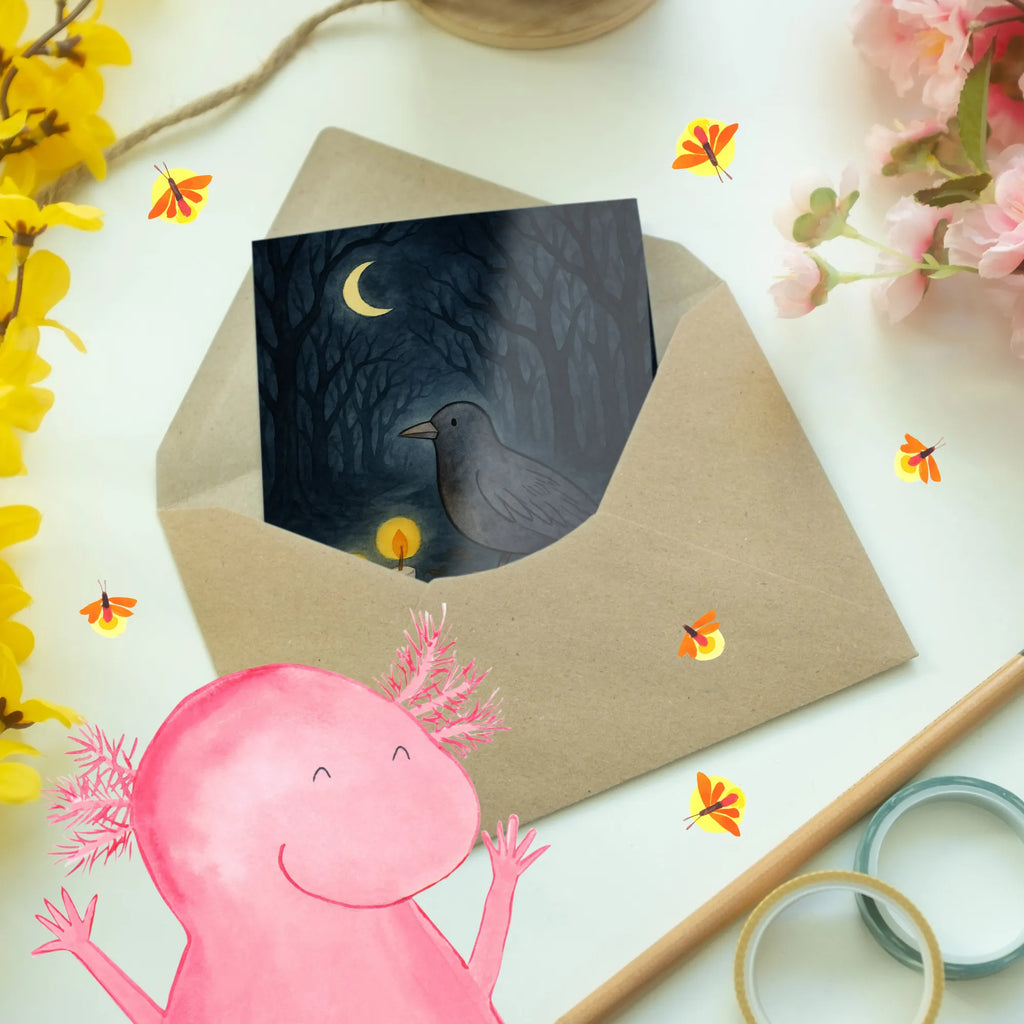 Grußkarte Krähe Halloween Design Grußkarte, Ansichtskarten, Klappkarte, Glückwunschkarte, Einladungskarte, Karte, Geburtstagskarte, Hochzeitskarte, Halloween, Deko, Martinssingen, Dekoration, Geschenke, Schenken