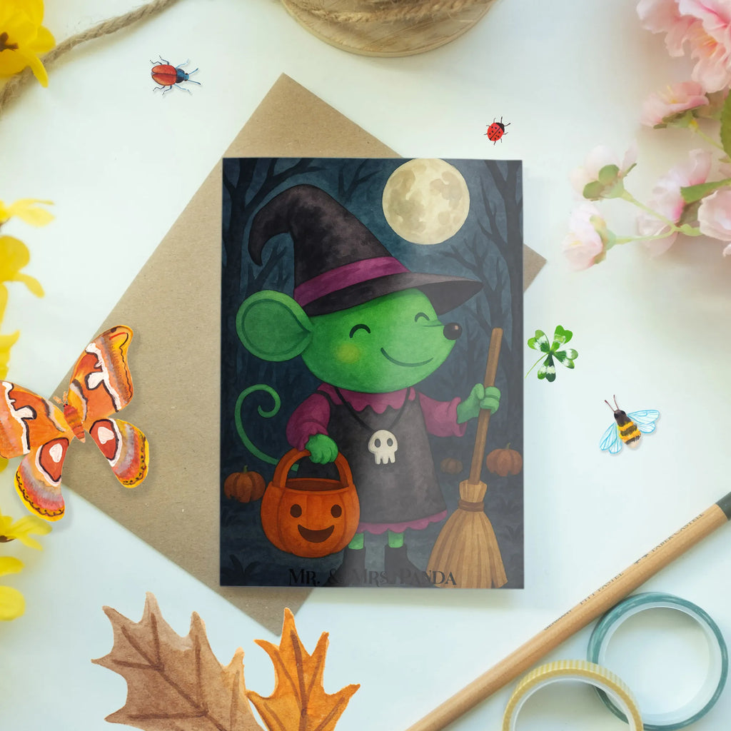 Grußkarte Maus Hexe Design Grußkarte, Hochzeitskarte, Karte, Geburtstagskarte, Ansichtskarten, Einladungskarte, Klappkarte, Glückwunschkarte, Halloween, Deko, Martinssingen, Dekoration, Geschenke, Schenken