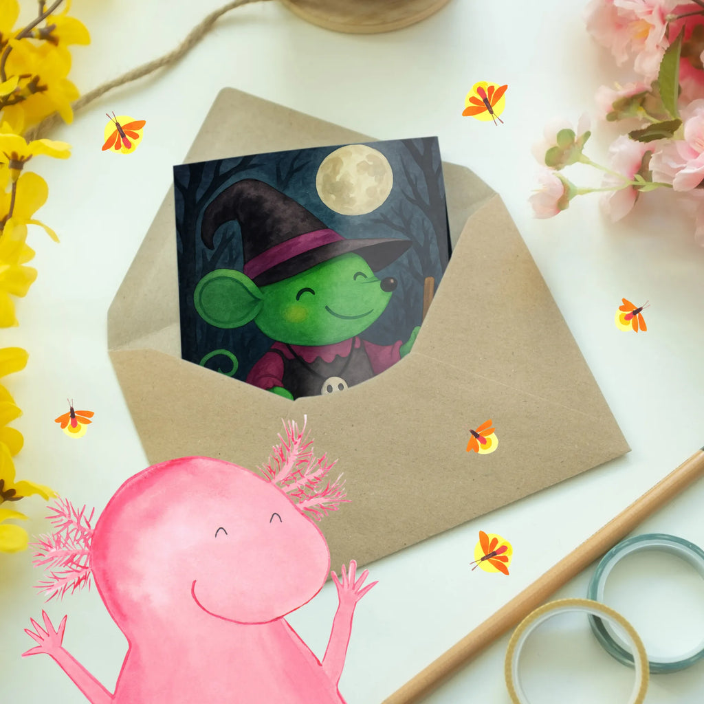 Grußkarte Maus Hexe Design Grußkarte, Hochzeitskarte, Karte, Geburtstagskarte, Ansichtskarten, Einladungskarte, Klappkarte, Glückwunschkarte, Halloween, Deko, Martinssingen, Dekoration, Geschenke, Schenken