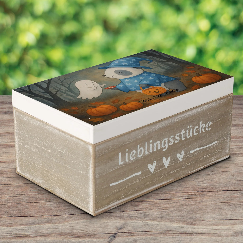 Holzkiste Panda Zauberer Design Kiste, Geschenkbox, Schatzkiste, XXL, Truhe, Aufbewahrungsbox, Holzkiste, Geschenkdose, Erinnerungsbox, Dekokiste, Erinnerungskiste, Schatulle, Halloween, Deko, Martinssingen, Dekoration, Geschenke, Schenken, Gespenst, Halloween Deko, Süßes sonst gibt's saures, Zauberer, Panda, Trick or Treat
