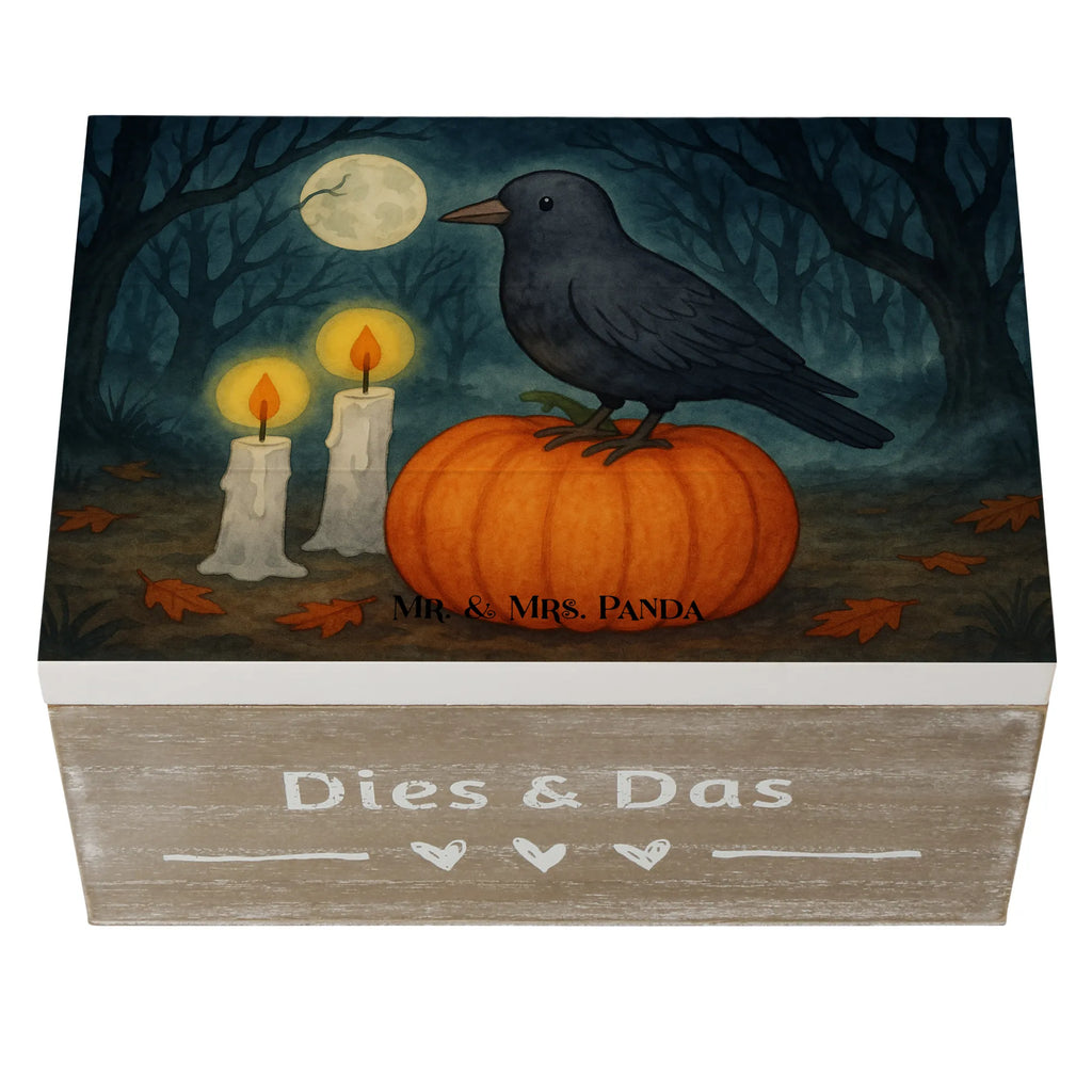 Holzkiste Krähe Halloween Design Geschenkbox, Geschenkdose, Holzkiste, Erinnerungskiste, XXL, Kiste, Schatulle, Schatzkiste, Dekokiste, Aufbewahrungsbox, Erinnerungsbox, Truhe, Halloween, Deko, Martinssingen, Dekoration, Geschenke, Schenken