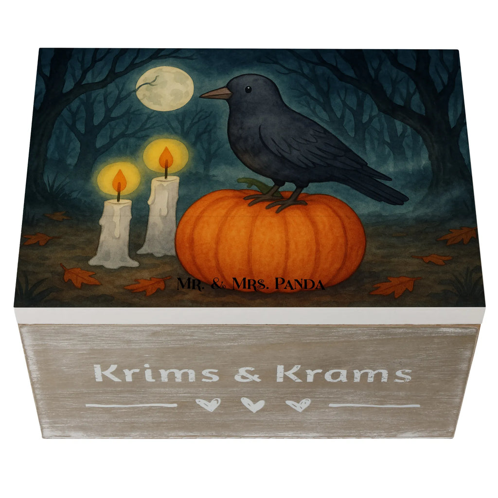 Holzkiste Krähe Halloween Design Geschenkbox, Geschenkdose, Holzkiste, Erinnerungskiste, XXL, Kiste, Schatulle, Schatzkiste, Dekokiste, Aufbewahrungsbox, Erinnerungsbox, Truhe, Halloween, Deko, Martinssingen, Dekoration, Geschenke, Schenken