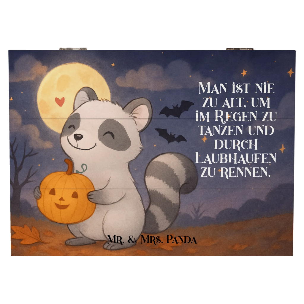Holzkiste Waschbär Kürbis Design Erinnerungsbox, Holzkiste, Geschenkbox, Geschenkdose, Schatulle, Dekokiste, Erinnerungskiste, XXL, Truhe, Aufbewahrungsbox, Kiste, Schatzkiste, Halloween, Deko, Martinssingen, Dekoration, Geschenke, Schenken, Waschbär, Trick or Treat, Kürbis, Süßes sonst gibt's saures, Halloween Deko