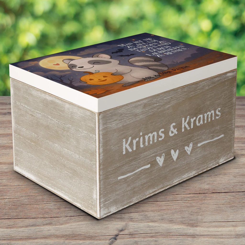 Holzkiste Waschbär Kürbis Design Erinnerungsbox, Holzkiste, Geschenkbox, Geschenkdose, Schatulle, Dekokiste, Erinnerungskiste, XXL, Truhe, Aufbewahrungsbox, Kiste, Schatzkiste, Halloween, Deko, Martinssingen, Dekoration, Geschenke, Schenken, Waschbär, Trick or Treat, Kürbis, Süßes sonst gibt's saures, Halloween Deko