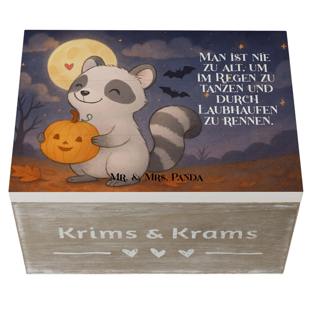 Holzkiste Waschbär Kürbis Design Erinnerungsbox, Holzkiste, Geschenkbox, Geschenkdose, Schatulle, Dekokiste, Erinnerungskiste, XXL, Truhe, Aufbewahrungsbox, Kiste, Schatzkiste, Halloween, Deko, Martinssingen, Dekoration, Geschenke, Schenken, Waschbär, Trick or Treat, Kürbis, Süßes sonst gibt's saures, Halloween Deko