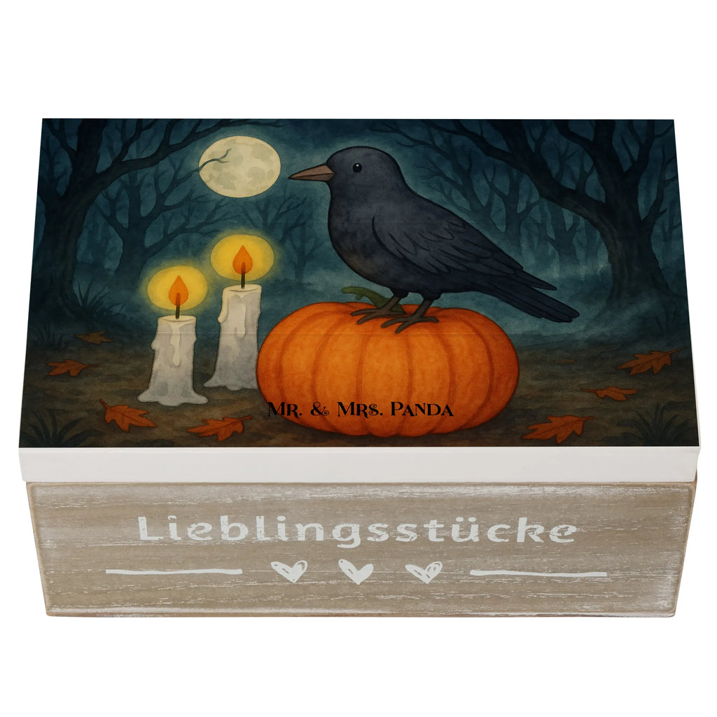 Holzkiste Krähe Halloween Design Geschenkbox, Geschenkdose, Holzkiste, Erinnerungskiste, XXL, Kiste, Schatulle, Schatzkiste, Dekokiste, Aufbewahrungsbox, Erinnerungsbox, Truhe, Halloween, Deko, Martinssingen, Dekoration, Geschenke, Schenken
