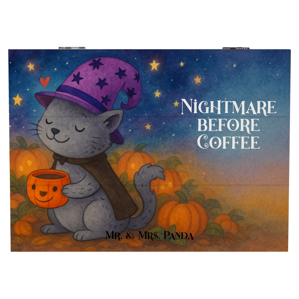 Holzkiste Kater Kaffee Design Erinnerungskiste, Holzkiste, Truhe, Aufbewahrungsbox, Schatzkiste, Geschenkdose, Geschenkbox, Kiste, XXL, Erinnerungsbox, Schatulle, Dekokiste, Halloween, Deko, Martinssingen, Dekoration, Geschenke, Schenken, Hexe, Magie, Kater, Kaffee