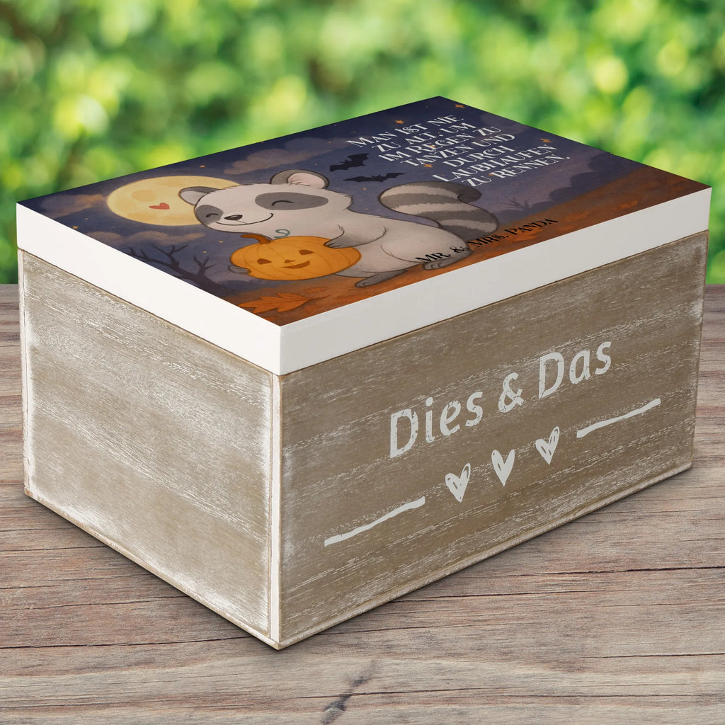 Holzkiste Waschbär Kürbis Design Erinnerungsbox, Holzkiste, Geschenkbox, Geschenkdose, Schatulle, Dekokiste, Erinnerungskiste, XXL, Truhe, Aufbewahrungsbox, Kiste, Schatzkiste, Halloween, Deko, Martinssingen, Dekoration, Geschenke, Schenken, Waschbär, Trick or Treat, Kürbis, Süßes sonst gibt's saures, Halloween Deko