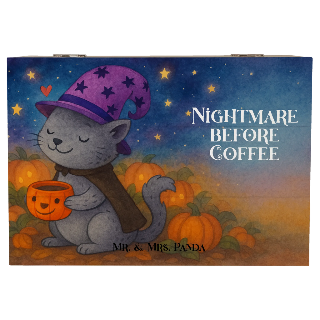 Holzkiste Kater Kaffee Design Erinnerungskiste, Holzkiste, Truhe, Aufbewahrungsbox, Schatzkiste, Geschenkdose, Geschenkbox, Kiste, XXL, Erinnerungsbox, Schatulle, Dekokiste, Halloween, Deko, Martinssingen, Dekoration, Geschenke, Schenken, Hexe, Magie, Kater, Kaffee