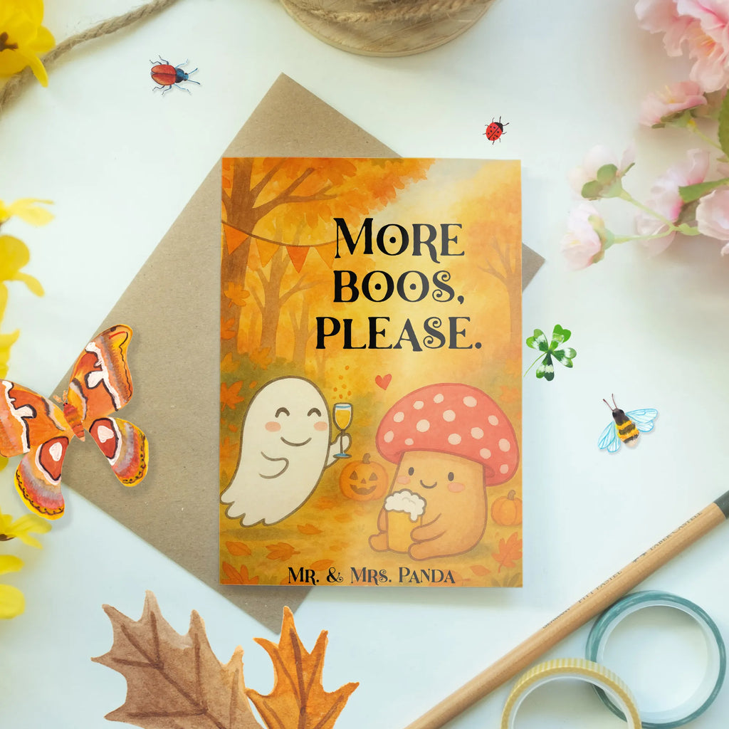 Grußkarte Gespenst  Prost  Design Grußkarte, Einladungskarte, Hochzeitskarte, Glückwunschkarte, Ansichtskarten, Klappkarte, Geburtstagskarte, Karte, Halloween, Deko, Martinssingen, Dekoration, Geschenke, Schenken, Fliegenpilz, Pils, Gespenst, Sekt, Bier