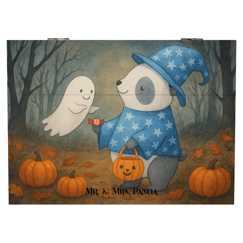 Holzkiste Panda Zauberer Design Kiste, Geschenkbox, Schatzkiste, XXL, Truhe, Aufbewahrungsbox, Holzkiste, Geschenkdose, Erinnerungsbox, Dekokiste, Erinnerungskiste, Schatulle, Halloween, Deko, Martinssingen, Dekoration, Geschenke, Schenken, Gespenst, Halloween Deko, Süßes sonst gibt's saures, Zauberer, Panda, Trick or Treat