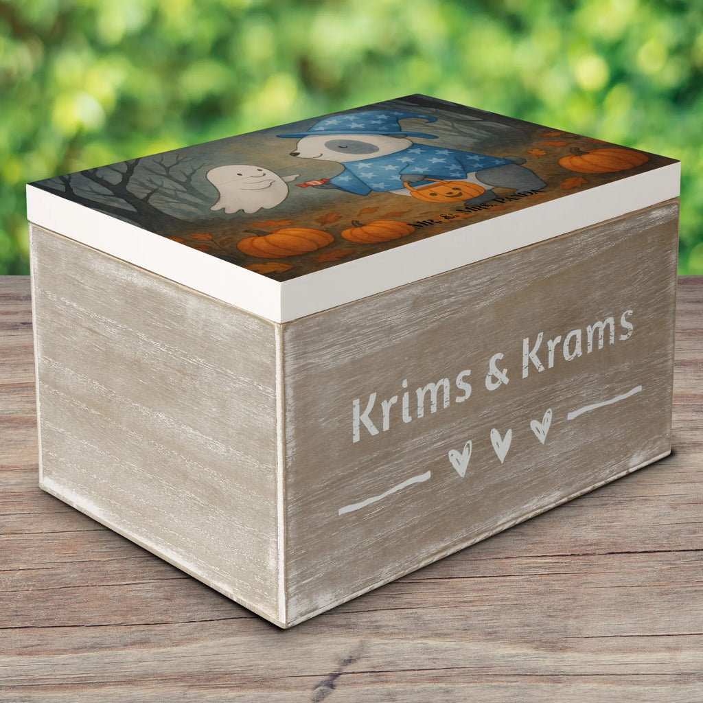 Holzkiste Panda Zauberer Design Kiste, Geschenkbox, Schatzkiste, XXL, Truhe, Aufbewahrungsbox, Holzkiste, Geschenkdose, Erinnerungsbox, Dekokiste, Erinnerungskiste, Schatulle, Halloween, Deko, Martinssingen, Dekoration, Geschenke, Schenken, Gespenst, Halloween Deko, Süßes sonst gibt's saures, Zauberer, Panda, Trick or Treat