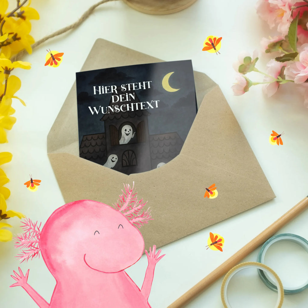 Personalisierte Grußkarte Geister Villa Design Grußkarten personalisiert, Grußkarte selber drucken, Grußkarte selbst gestalten, Grußkarte mit persönlichen Nachrichten, Personalisierte Karte, Personalisierte Glückwunschkarte, Personalisierte Hochzeitskarte, Personalisierte Einladungskarte, Personalisiertere Klappkarte, Grußkarte als Geldgeschenk, Personalisierte Grußkarte, Personalisierte Geburtstagskarte, Grußkarte mit Namen, Halloween, Deko, Martinssingen, Dekoration, Geschenke, Schenken