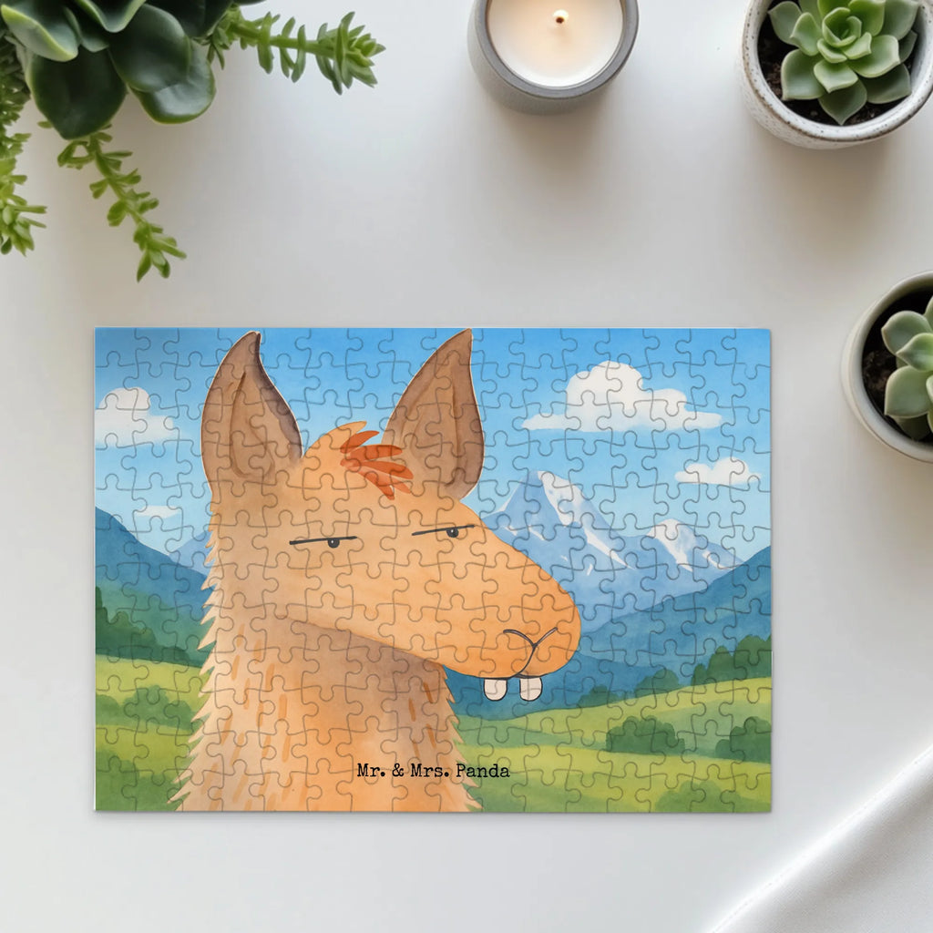 Puzzle Lamakopf Genervt Design Puzzle, Lama, Alpaka, beste Freundin, Chefin, Freundin, genervt sein, Partnerin, Recht haben, Büro, Büroalltag, Azubi, Lamas, Chef