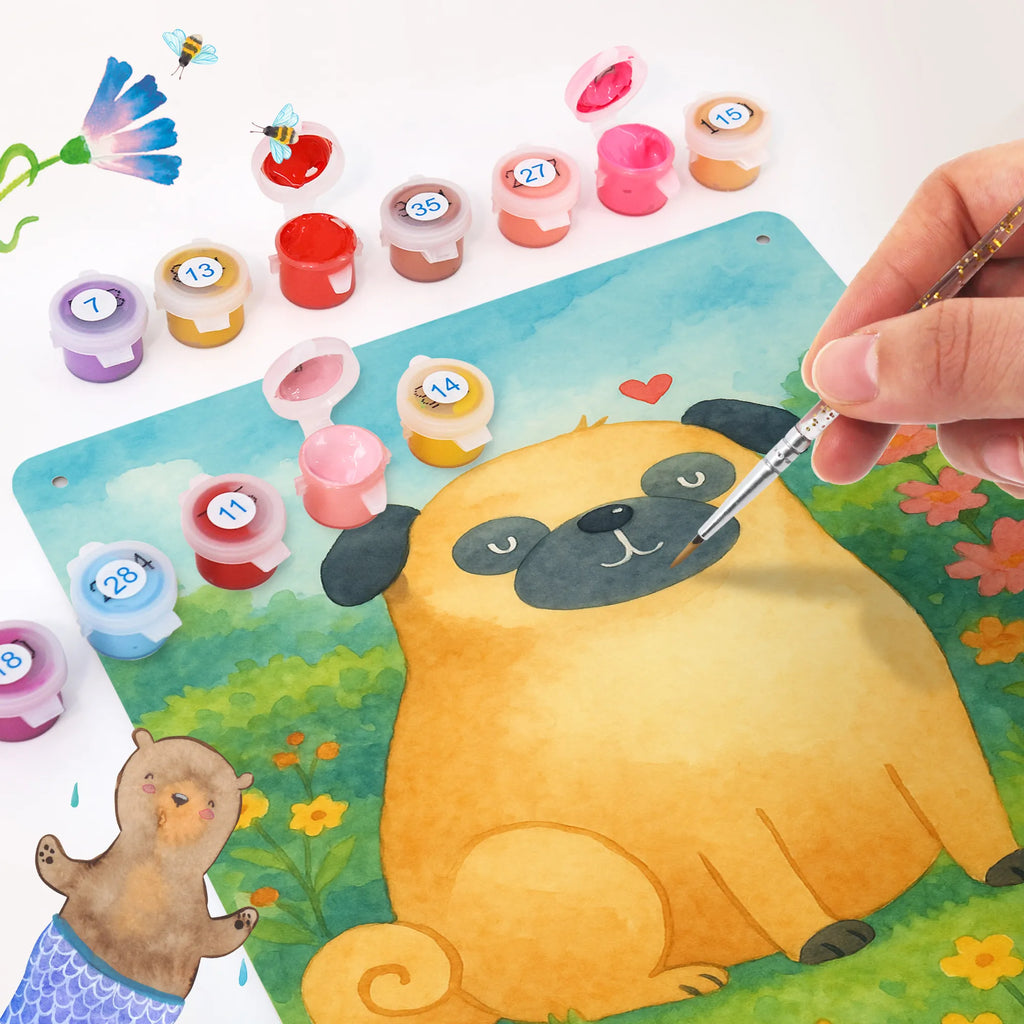 Paint by Numbers Metal Sign Pug Design dog, mutt, hound, woof, dog mama, dog breed, love dogs, love for dogs, dog decorative items, bag with dog print, funny gifts for dog owners, what do you give a dog lover, Christmas gifts for dogs, gifts for dogs, dog sayings, love, Pug, dog love