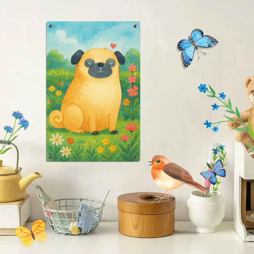 Paint by Numbers Metal Sign Pug Design dog, mutt, hound, woof, dog mama, dog breed, love dogs, love for dogs, dog decorative items, bag with dog print, funny gifts for dog owners, what do you give a dog lover, Christmas gifts for dogs, gifts for dogs, dog sayings, love, Pug, dog love