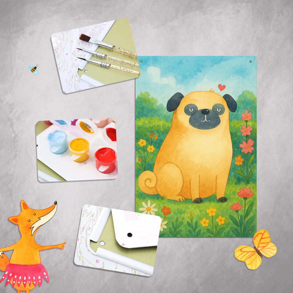 Paint by Numbers Metal Sign Pug Design dog, mutt, hound, woof, dog mama, dog breed, love dogs, love for dogs, dog decorative items, bag with dog print, funny gifts for dog owners, what do you give a dog lover, Christmas gifts for dogs, gifts for dogs, dog sayings, love, Pug, dog love