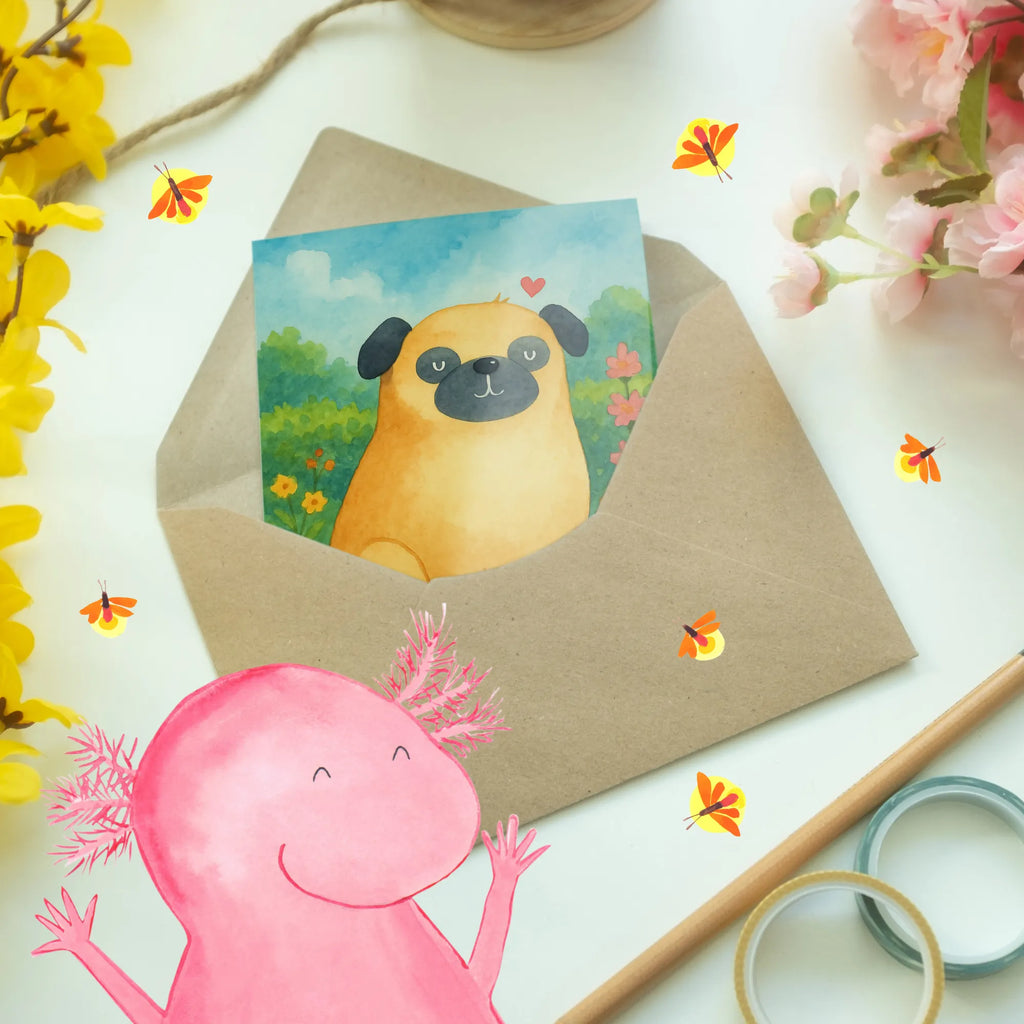 Grußkarte Mops Design Grußkarte, Klappkarte, Einladungskarte, Glückwunschkarte, Hochzeitskarte, Geburtstagskarte, Karte, Ansichtskarten, Hund, Hundemotiv, Haustier, Hunderasse, Tierliebhaber, Hundebesitzer, Sprüche, Mops, Liebe, Hundeliebe