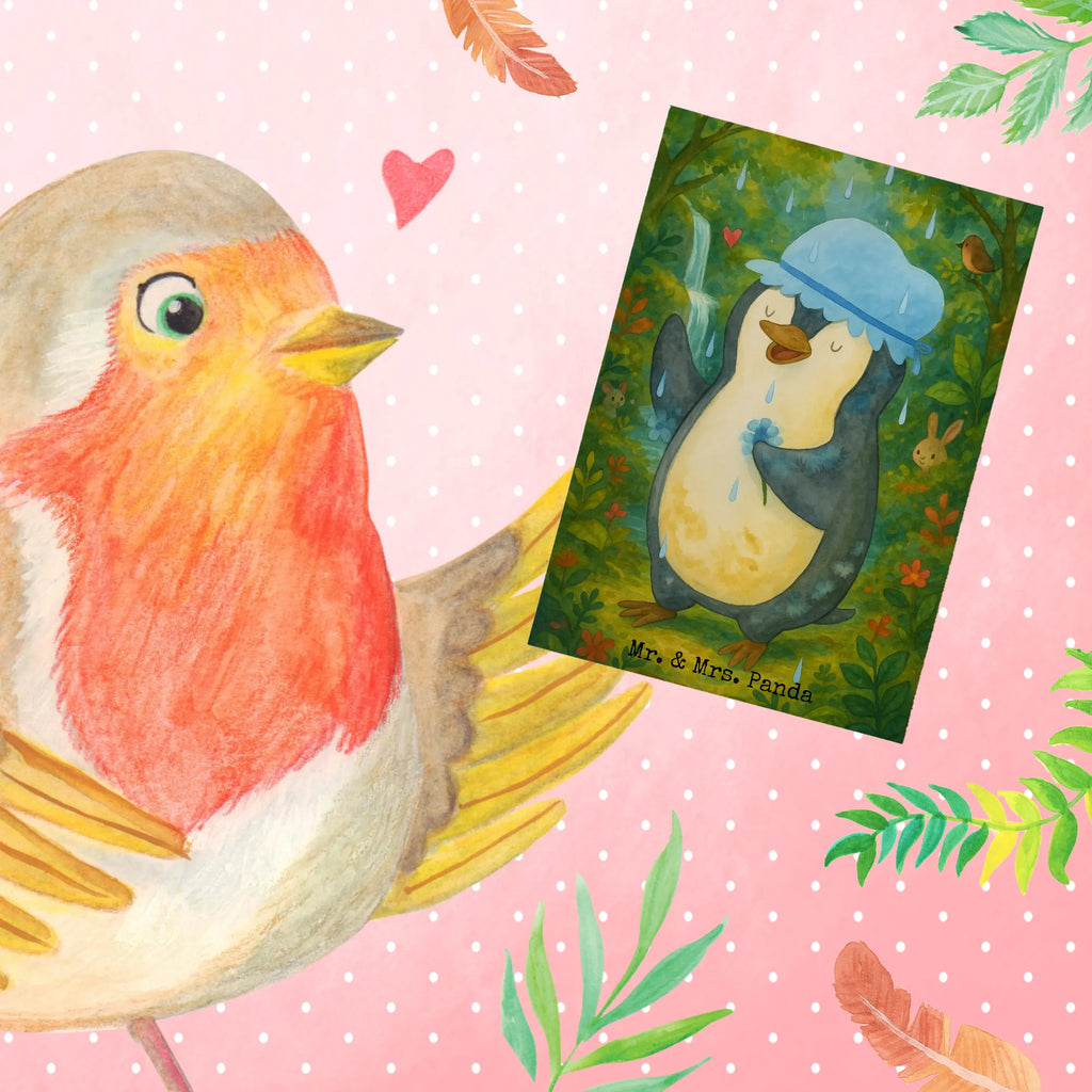 Greetings card Penguin have a shower Design Grußkarte, Klappkarte, Einladungskarte, Glückwunschkarte, Hochzeitskarte, Geburtstagskarte, Karte, Ansichtskarten, Pinguin, Pinguine, Dusche, duschen, Lebensmotto, Motivation, Neustart, Neuanfang, glücklich sein