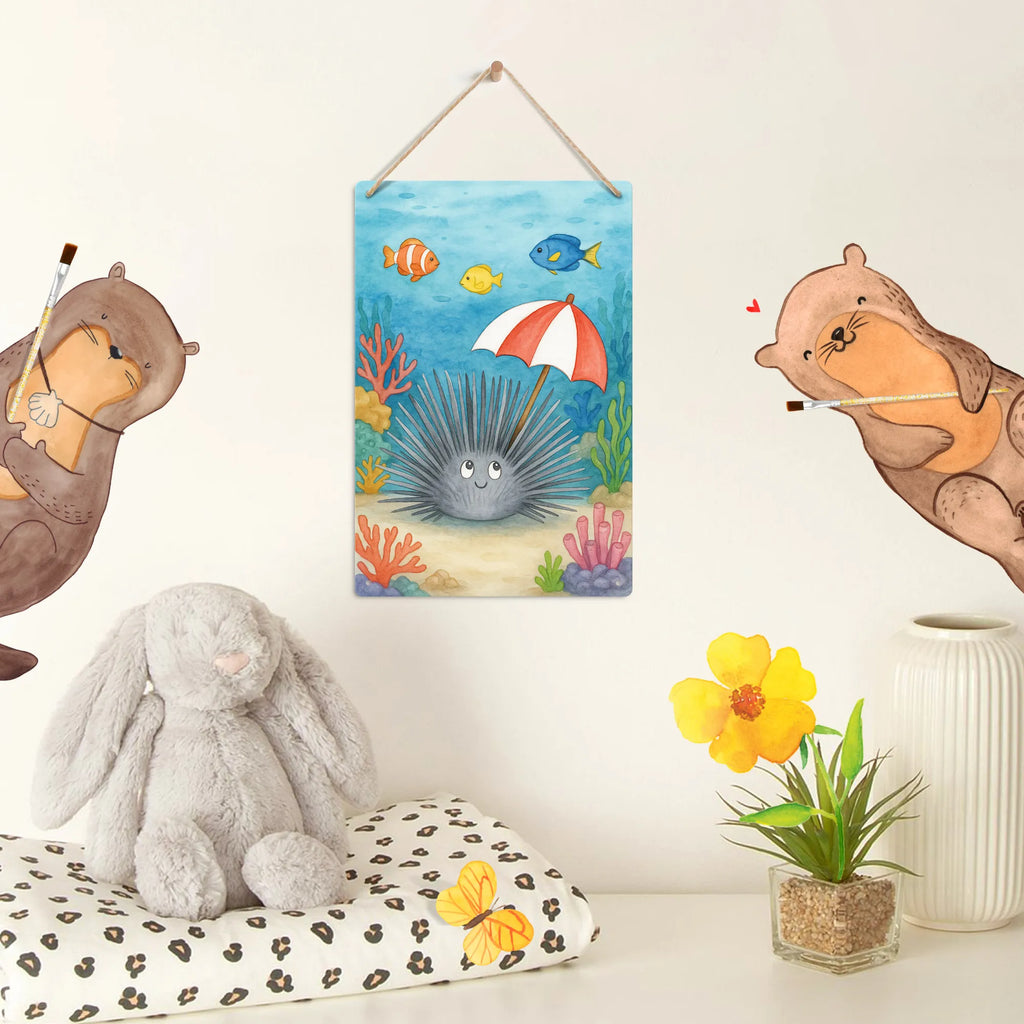 Metalowy szyld do malowania po numerach Jeżowiec Design Zwierzeta morskie, Morze, Wakacje