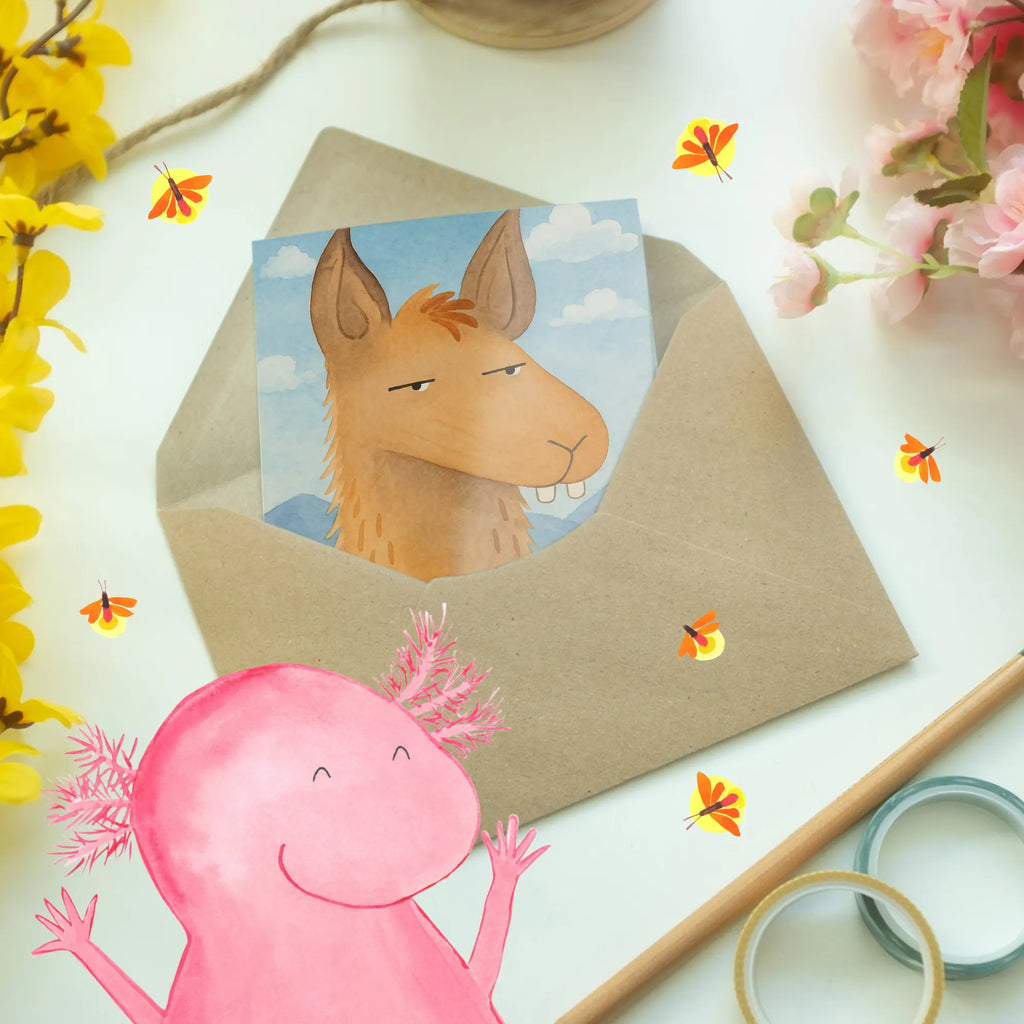 Grußkarte Lamakopf Genervt Design Grußkarte, Karte, Klappkarte, Einladungskarte, Glückwunschkarte, Ansichtskarten, Geburtstagskarte, Hochzeitskarte, Lama, Alpaka, Chef, genervt sein, Lamas, Büro, Freundin, Recht haben, Chefin, beste Freundin, Azubi, Büroalltag, Partnerin