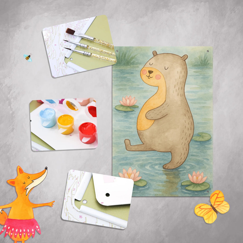 Malen nach Zahlen Metallschild Otter Bauch Design Ausmalbild, Malen nach Zahlen, Bastelidee, Malen, Baseln, Künstler, Kreativität, DIY, Kunstwerk, Otter, Fischotter, Seeotter, Otter Seeotter See Otter