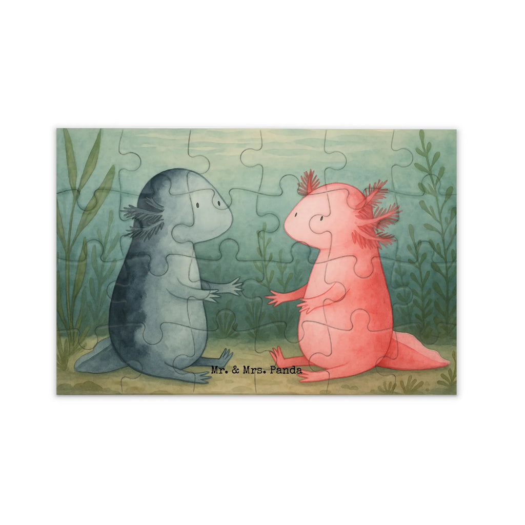 Puzzle Axolotl Liebe Design Puzzle, Axolotl, Molch, Verlobter, Freund, Ehemann, Axolot, Schwanzlurch, große Liebe, Liebesbeweis, Lurch, Lurche, Valentinstag, Jahrestag, Liebe