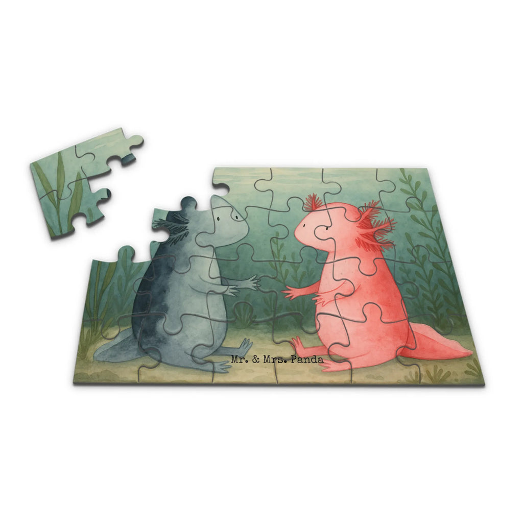 Puzzle Axolotl Liebe Design Puzzle, Axolotl, Molch, Verlobter, Freund, Ehemann, Axolot, Schwanzlurch, große Liebe, Liebesbeweis, Lurch, Lurche, Valentinstag, Jahrestag, Liebe