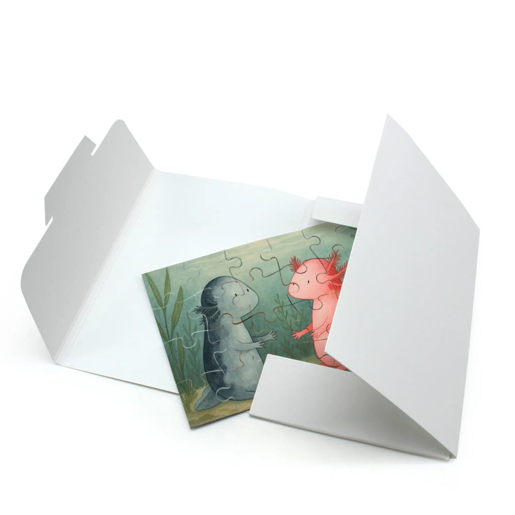 Puzzle Axolotl Liebe Design Puzzle, Axolotl, Molch, Verlobter, Freund, Ehemann, Axolot, Schwanzlurch, große Liebe, Liebesbeweis, Lurch, Lurche, Valentinstag, Jahrestag, Liebe