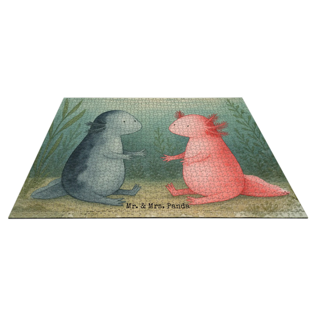 Puzzle Axolotl Liebe Design Puzzle, Axolotl, Molch, Verlobter, Freund, Ehemann, Axolot, Schwanzlurch, große Liebe, Liebesbeweis, Lurch, Lurche, Valentinstag, Jahrestag, Liebe