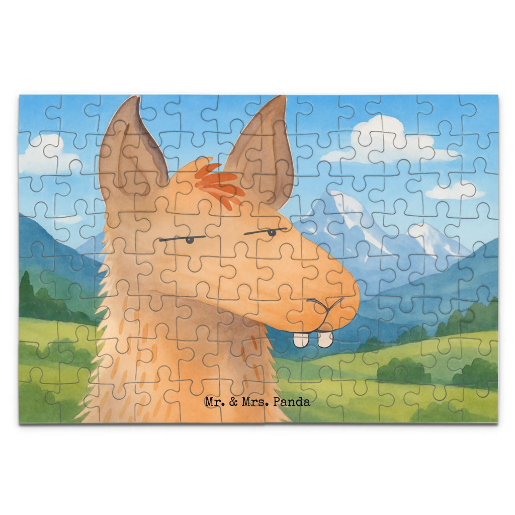 Puzzle Lamakopf Genervt Design Puzzle, Lama, Alpaka, beste Freundin, Chefin, Freundin, genervt sein, Partnerin, Recht haben, Büro, Büroalltag, Azubi, Lamas, Chef