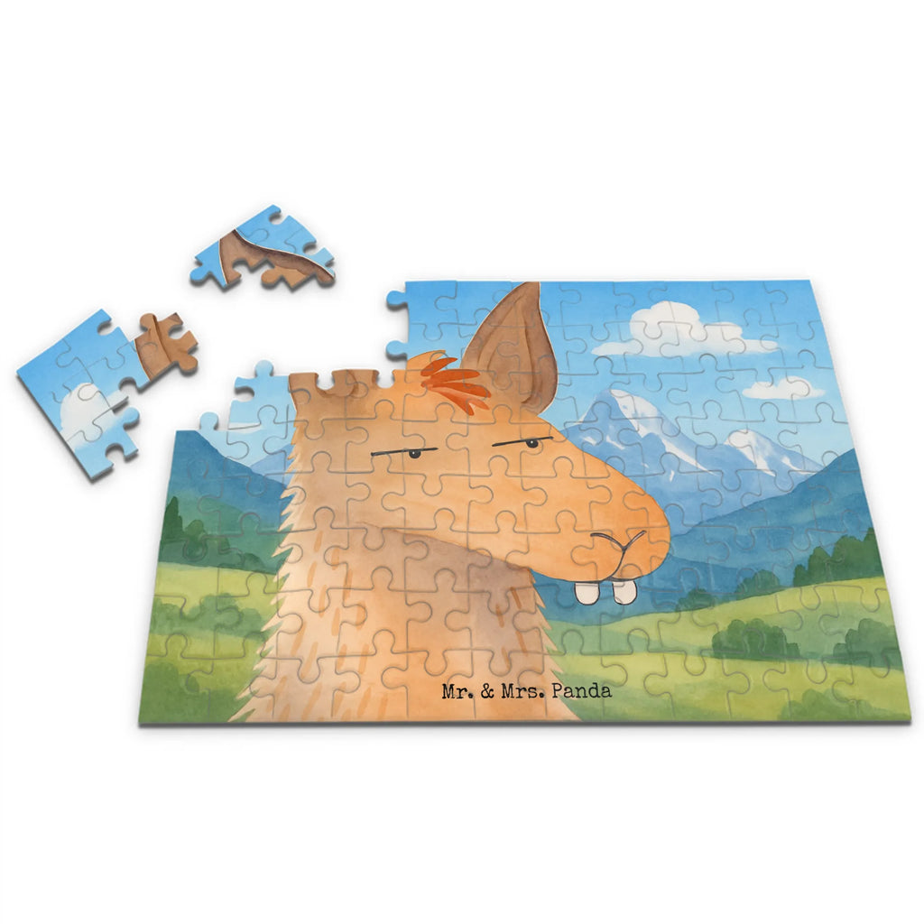 Puzzle Lamakopf Genervt Design Puzzle, Lama, Alpaka, beste Freundin, Chefin, Freundin, genervt sein, Partnerin, Recht haben, Büro, Büroalltag, Azubi, Lamas, Chef