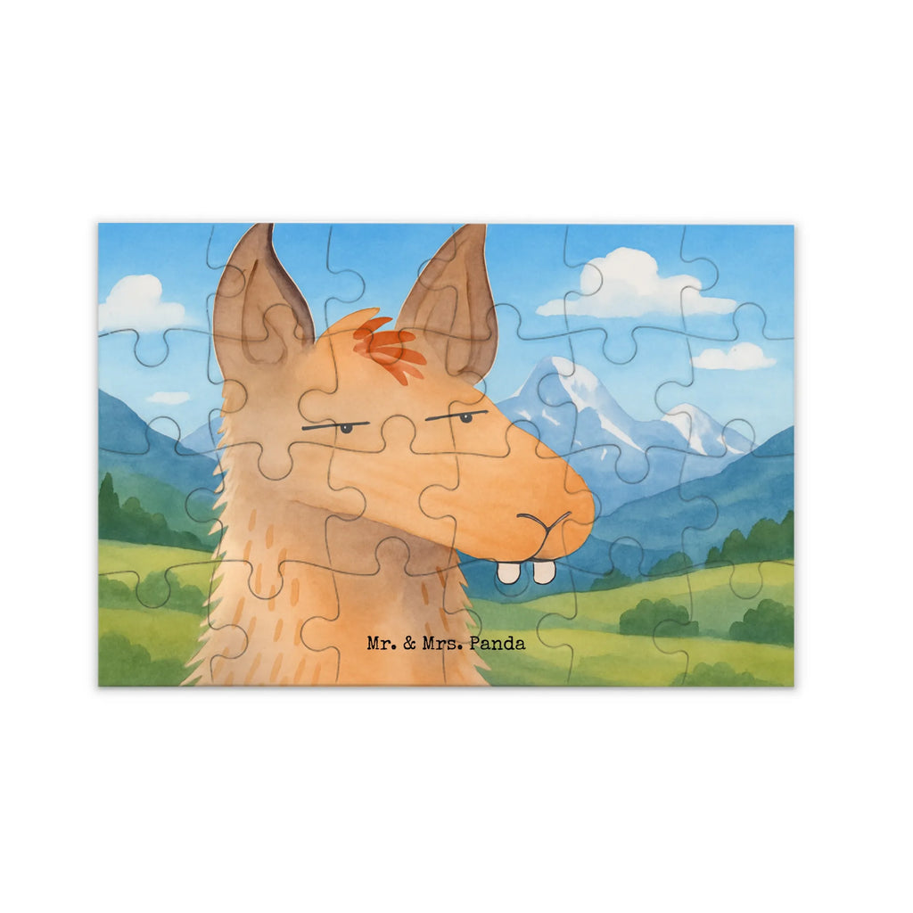 Puzzle Lamakopf Genervt Design Puzzle, Lama, Alpaka, beste Freundin, Chefin, Freundin, genervt sein, Partnerin, Recht haben, Büro, Büroalltag, Azubi, Lamas, Chef