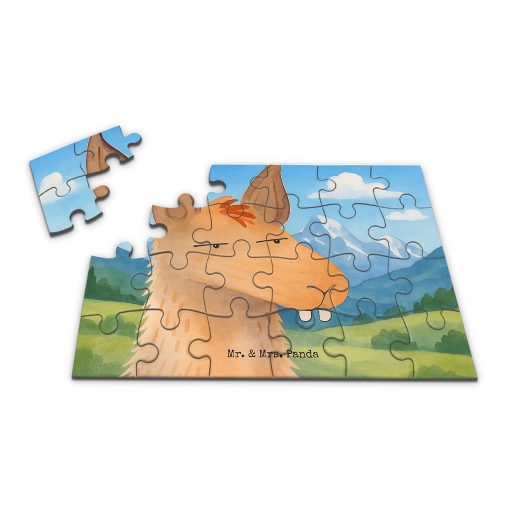 Puzzle Lamakopf Genervt Design Puzzle, Lama, Alpaka, beste Freundin, Chefin, Freundin, genervt sein, Partnerin, Recht haben, Büro, Büroalltag, Azubi, Lamas, Chef