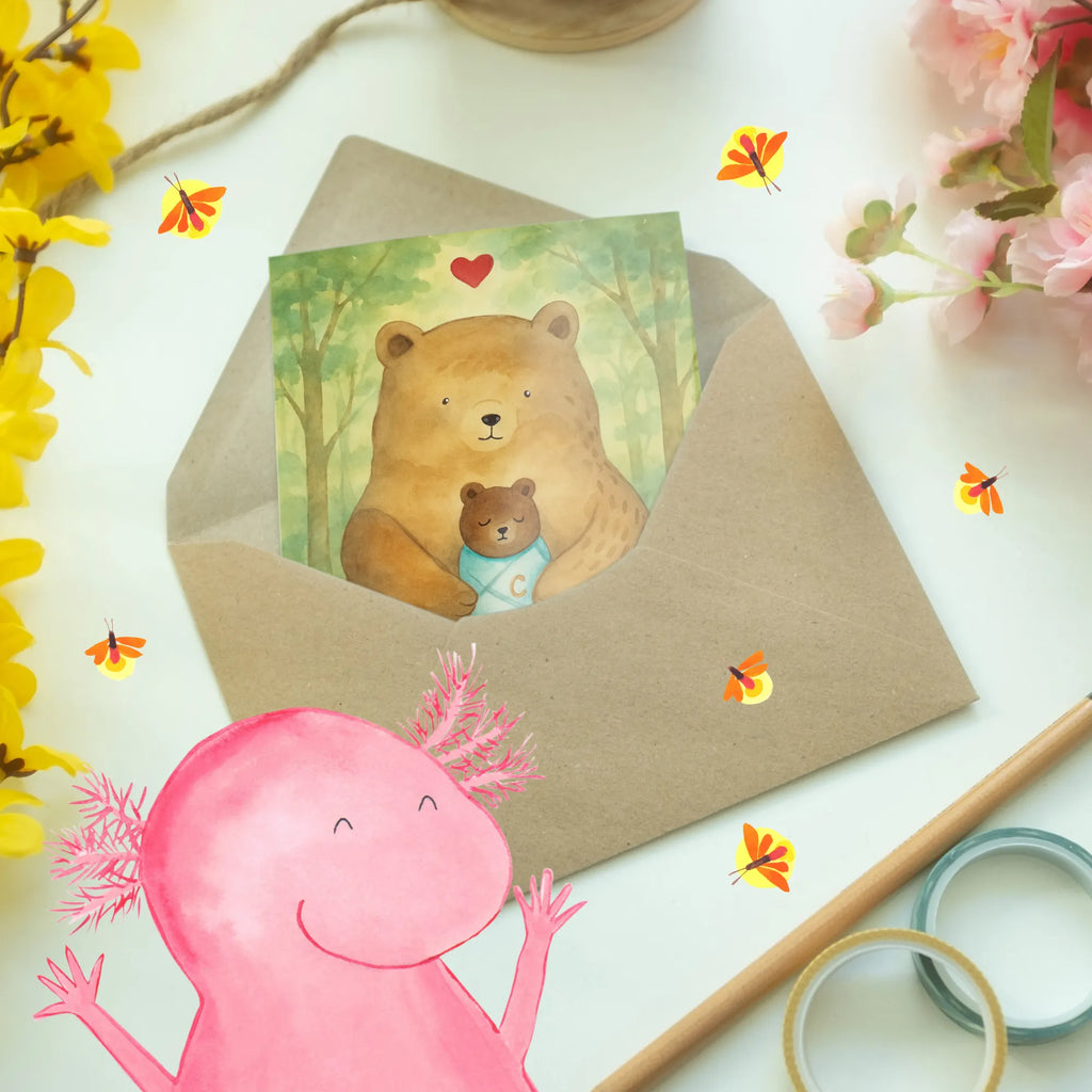 Grußkarte Bär Baby Design Grußkarte, Klappkarte, Einladungskarte, Glückwunschkarte, Hochzeitskarte, Geburtstagskarte, Karte, Ansichtskarten, Bär, Teddy, Teddybär, Eltern, Mutter, Baby, Taufe, Geburt, Nichte, Neffe, Enkel, Enkelin, Täufling, Geburtstag, Glückwunsch