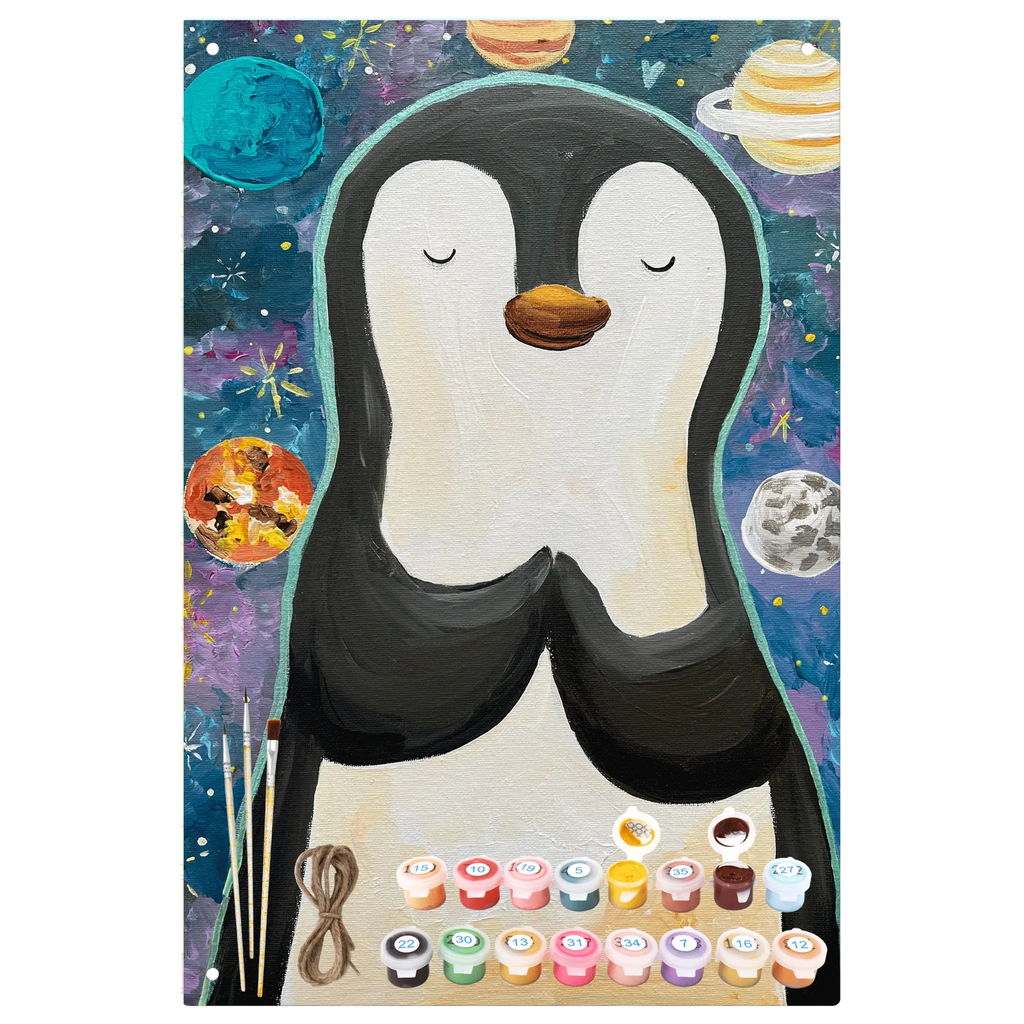 Malen nach Zahlen Metallschild Pinguin Universum Design Künstler, Ausmalbild, Bastelidee, Malen nach Zahlen, Kunstwerk, DIY, Kreativität, Baseln, Malen, Pinguin