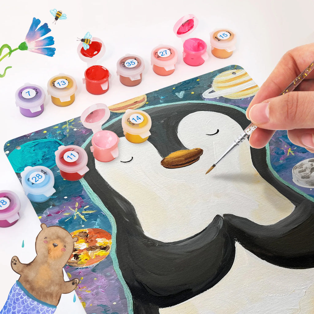 Malen nach Zahlen Metallschild Pinguin Universum Design Künstler, Ausmalbild, Bastelidee, Malen nach Zahlen, Kunstwerk, DIY, Kreativität, Baseln, Malen, Pinguin