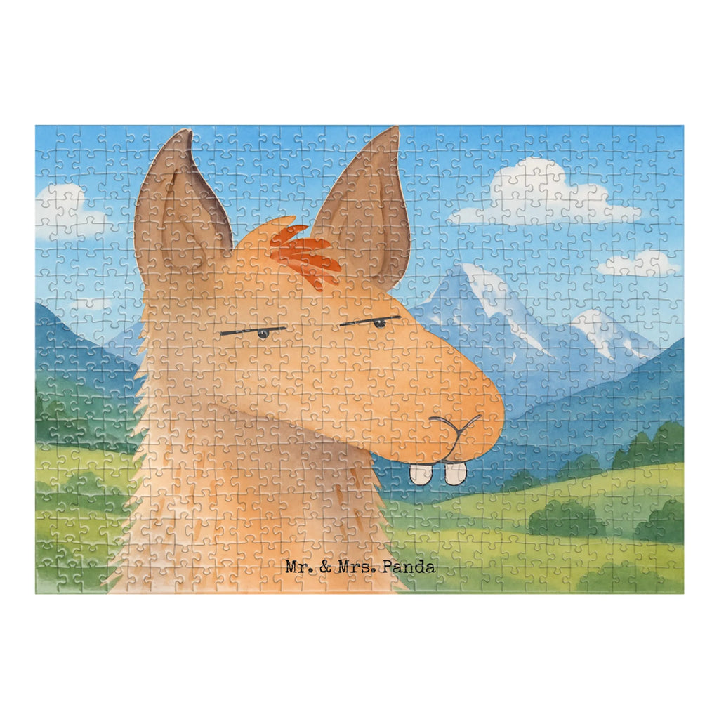Puzzle Lamakopf Genervt Design Puzzle, Lama, Alpaka, beste Freundin, Chefin, Freundin, genervt sein, Partnerin, Recht haben, Büro, Büroalltag, Azubi, Lamas, Chef