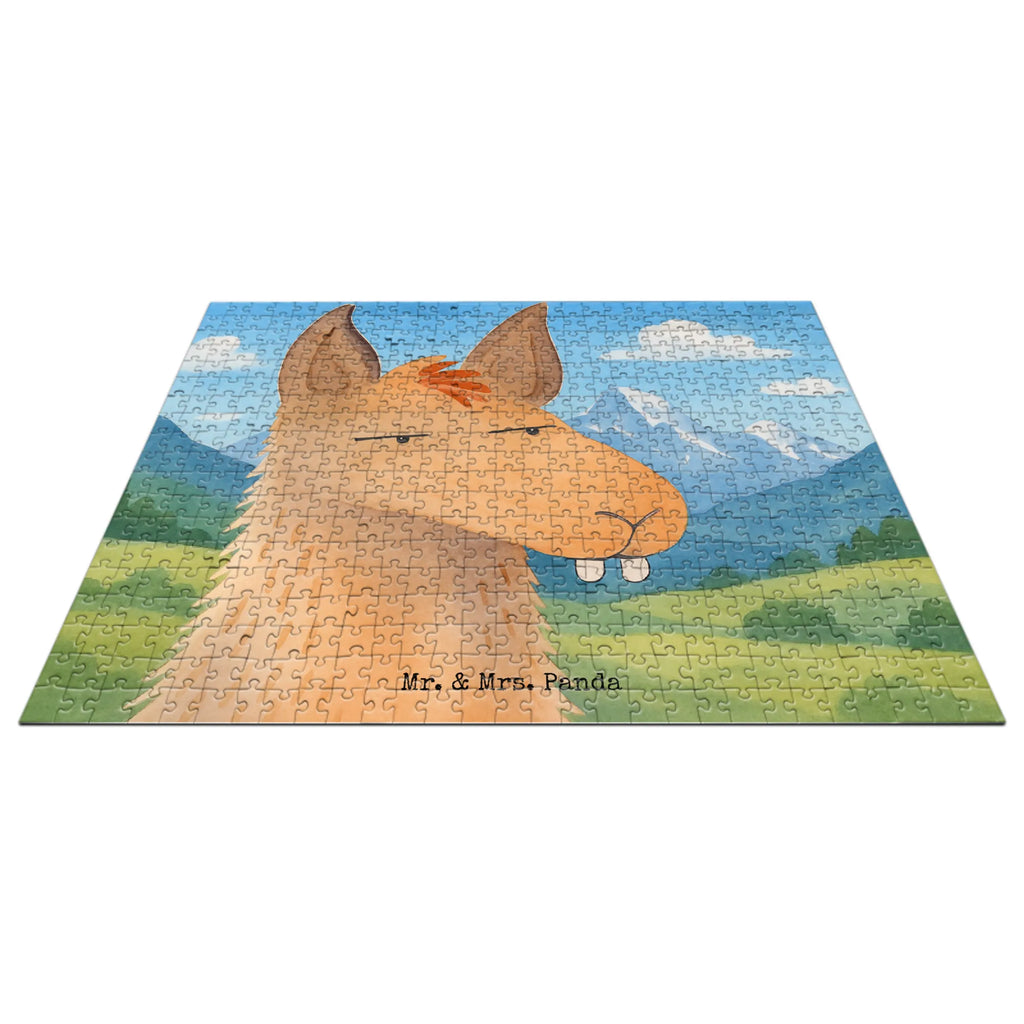 Puzzle Lamakopf Genervt Design Puzzle, Lama, Alpaka, beste Freundin, Chefin, Freundin, genervt sein, Partnerin, Recht haben, Büro, Büroalltag, Azubi, Lamas, Chef