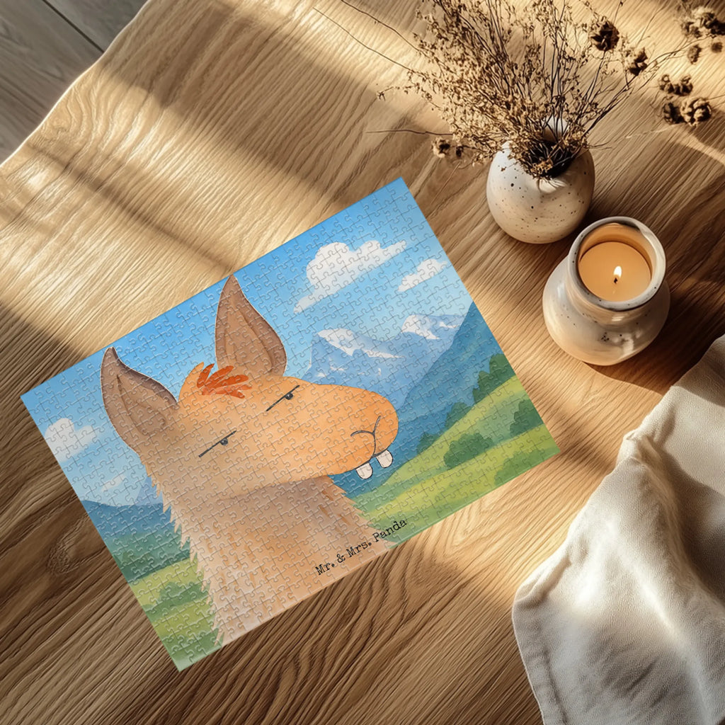 Puzzle Lamakopf Genervt Design Puzzle, Lama, Alpaka, beste Freundin, Chefin, Freundin, genervt sein, Partnerin, Recht haben, Büro, Büroalltag, Azubi, Lamas, Chef