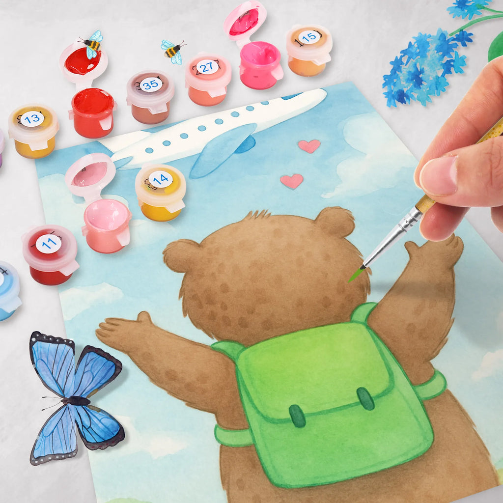 Paint by Numbers bear Airplane Design Love, Loving, Two, Together, Marriage, Engagement, Proposal of marriage, Love gift, gift for her, gift for him, anniversary gift, Valentine&#39;s Day Gift for Women Love Gift Anniversary Wedding Anniversary Party Favor Gift for Girlfriend Gift for Partner Boyfriend Gift Token of Love for Men for Husband