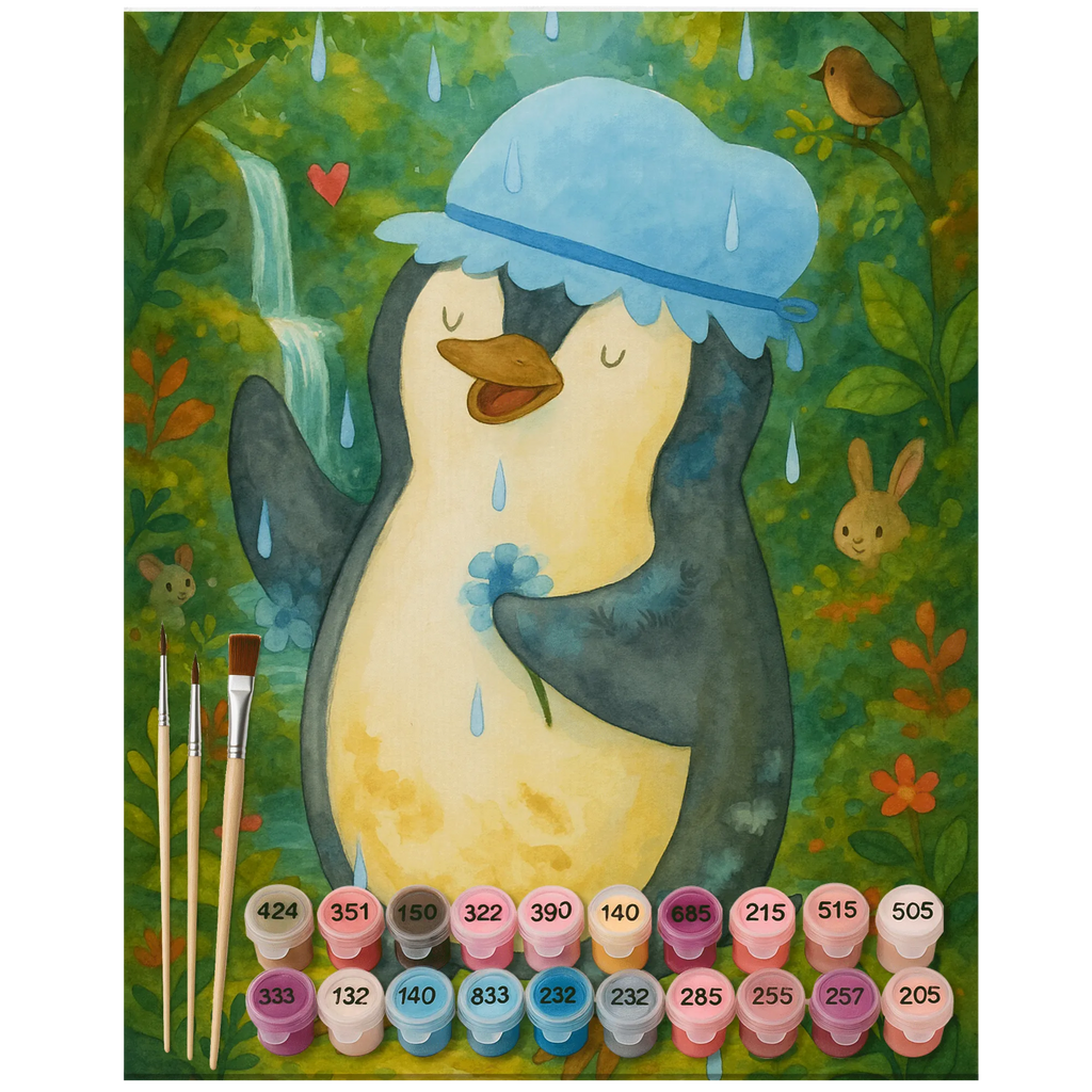 Malowanie według numerów Pingwin Prysznic Design Pinguin