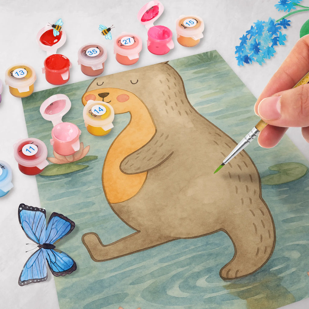 Paint by Numbers otter Belly Design otter, marten, sea otter, European otter, water mammal, aquatic animal, baby otter, predator, water, otter gifts, animal lover, gift ideas for animal lovers, animal, mammal, water animal, gifts for people in love, Otter Sea Otter Lake Otter