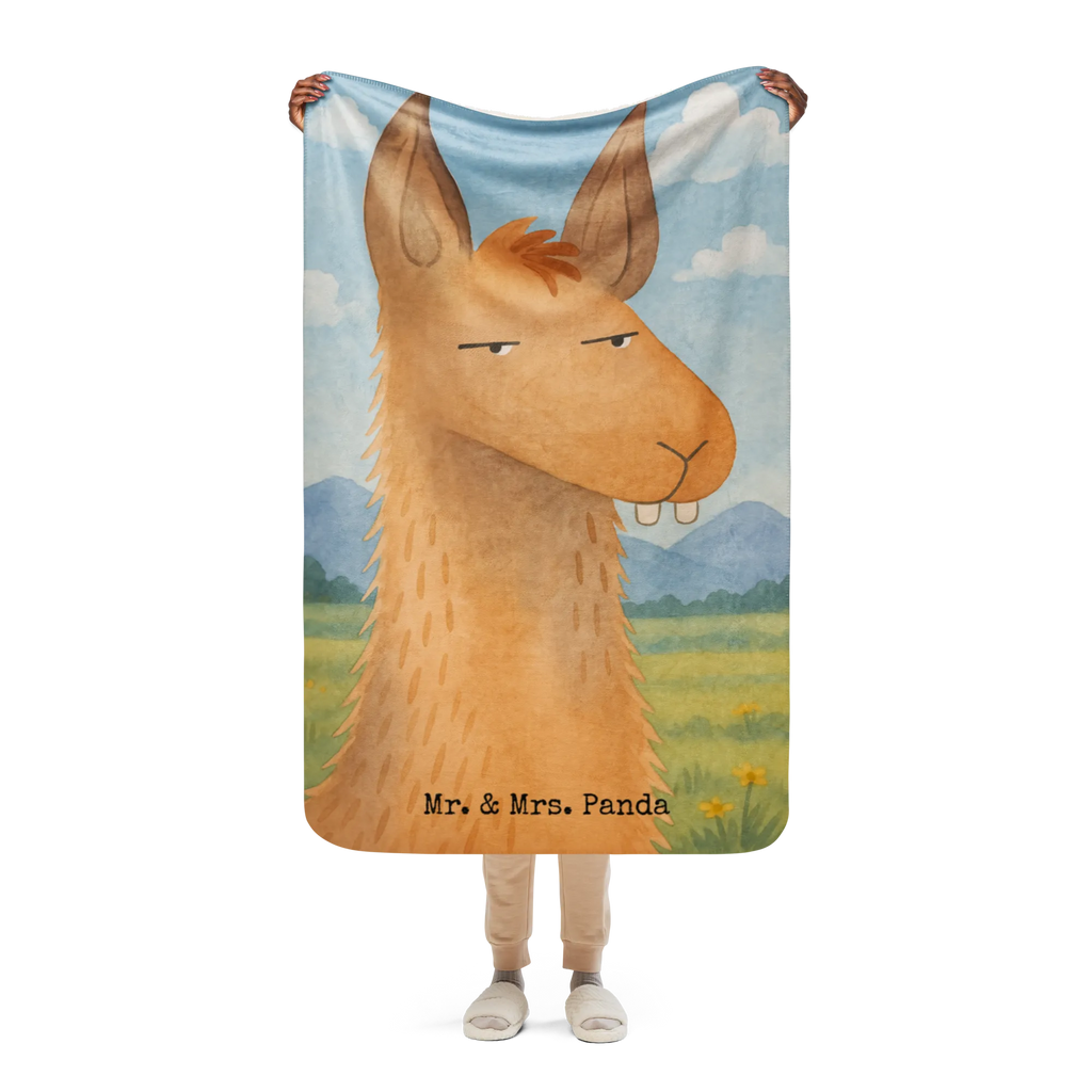 Sherpa Kuscheldecke Lamakopf Genervt Design Lama, Alpaka, genervt sein, beste Freundin, Lamas, Büroalltag, Chefin, Azubi, Chef, Recht haben, Büro, Partnerin, Freundin