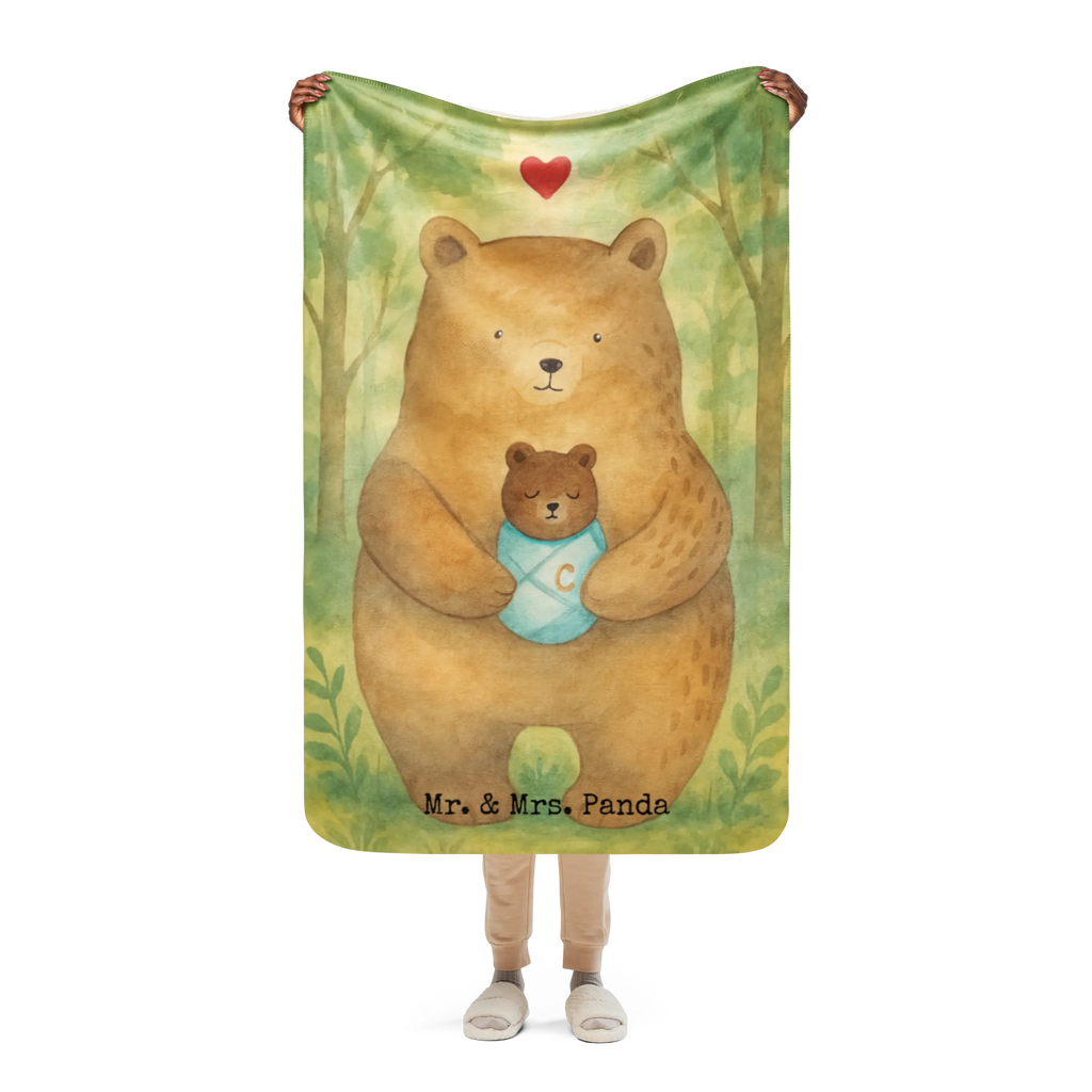 Sherpa Kuscheldecke Bär Baby Design Bär, Teddy, Teddybär, Taufe, Baby, Eltern, Täufling, Nichte, Enkelin, Enkel, Geburtstag, Geburt, Mutter, Glückwunsch, Neffe