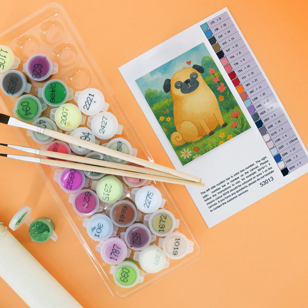 Malowanie według numerów Mops Design Ausmalbild, Malen nach Zahlen, Kunstwerk, Hund, Hundemotiv, Haustier, Hunderasse, Tierliebhaber, Hundebesitzer, Sprüche, Mops, Hundeliebe, Liebe