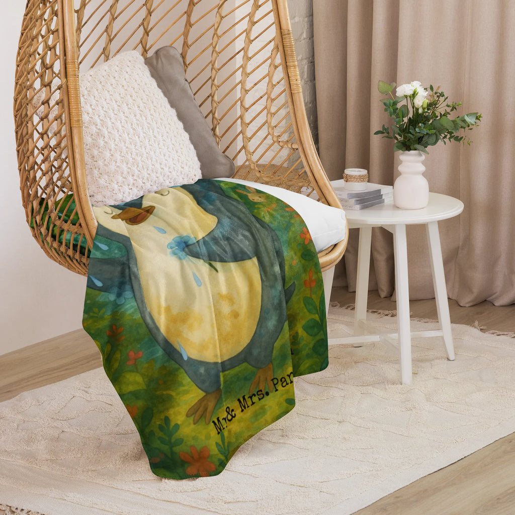 Sherpa Kuscheldecke Pinguin Duschen Design Pinguin, duschen, Pinguine, Dusche, glücklich sein, Neuanfang, Motivation, Lebensmotto, Neustart