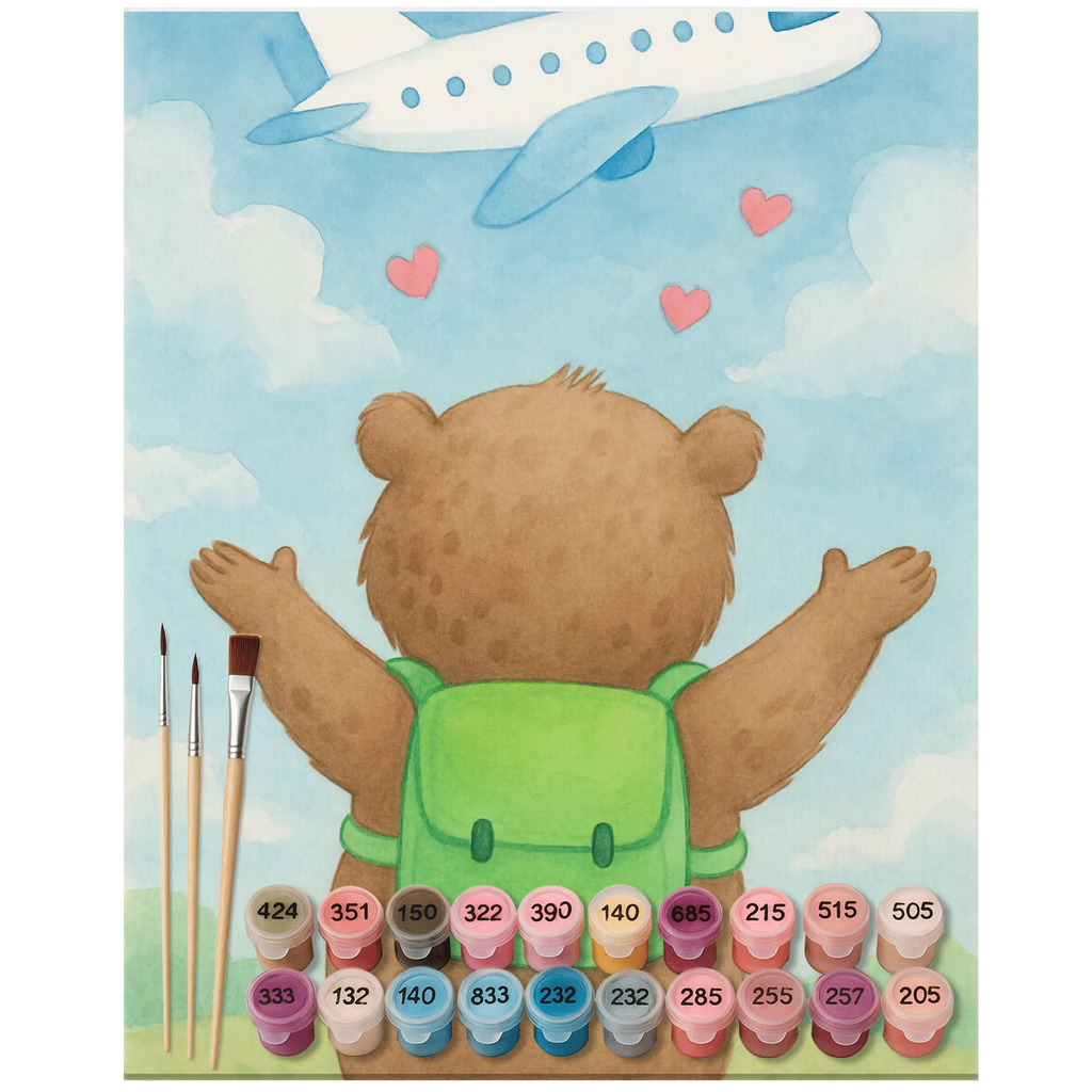 Paint by Numbers bear Airplane Design Love, Loving, Two, Together, Marriage, Engagement, Proposal of marriage, Love gift, gift for her, gift for him, anniversary gift, Valentine&#39;s Day Gift for Women Love Gift Anniversary Wedding Anniversary Party Favor Gift for Girlfriend Gift for Partner Boyfriend Gift Token of Love for Men for Husband