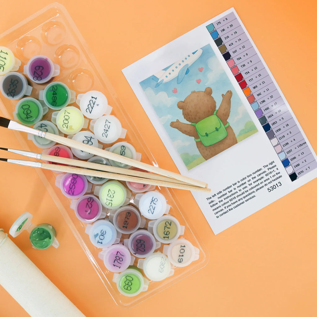 Paint by Numbers bear Airplane Design Love, Loving, Two, Together, Marriage, Engagement, Proposal of marriage, Love gift, gift for her, gift for him, anniversary gift, Valentine&#39;s Day Gift for Women Love Gift Anniversary Wedding Anniversary Party Favor Gift for Girlfriend Gift for Partner Boyfriend Gift Token of Love for Men for Husband