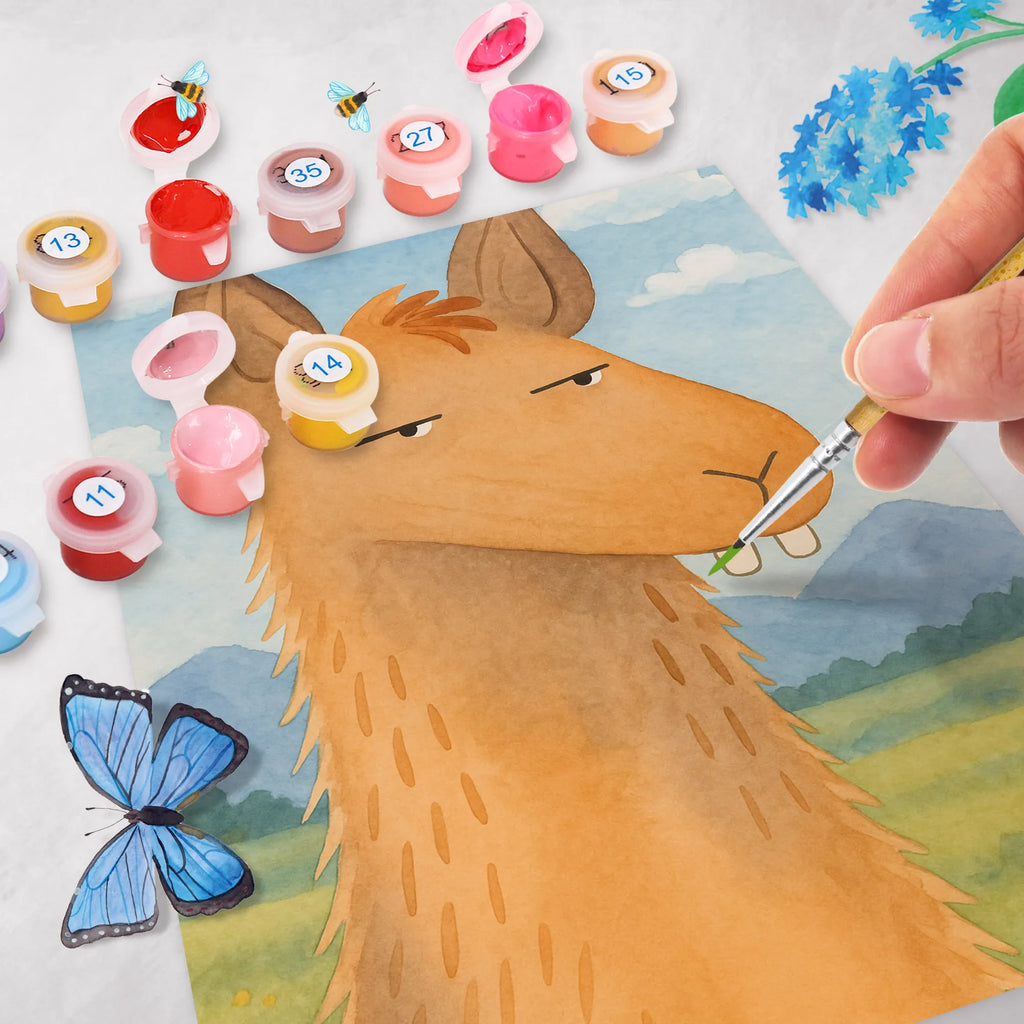 Malowanie według numerów głowa lamy zirytowany Design Bastelidee, Malen, Ausmalbild, Malen nach Zahlen, Künstler, DIY, Baseln, Kunstwerk, Kreativität, Lama, Alpaka, Azubi, Büro, Freundin, beste Freundin, Chef, Lamas, Partnerin, Büroalltag, Chefin, Recht haben, genervt sein